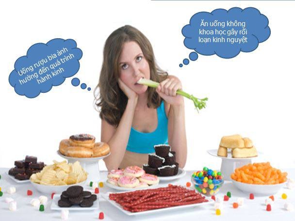 Chế độ ăn uống không phù hợp có thể gây rối loạn kinh nguyệt